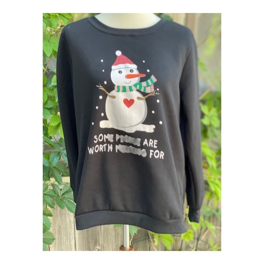 Black Fleece Ugly Christmas Sweater NWT Snowman